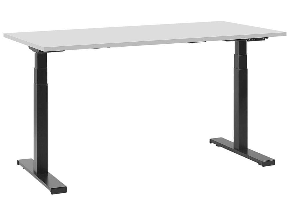 Beliani Elektricky nastaviteľný stôl 130x72 cm sivo čierny DESTIN II